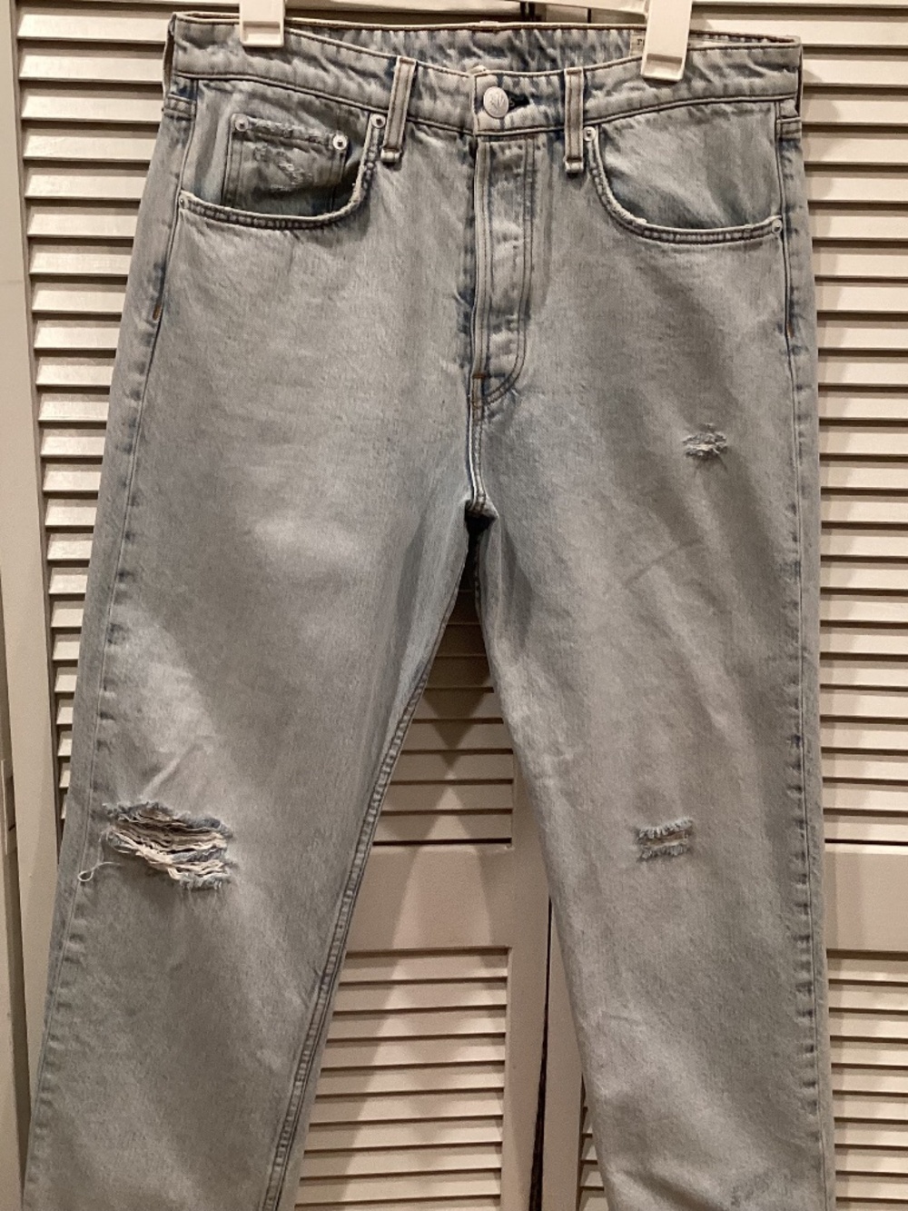 Rag & Bone Maya High Rise Ankle Straight Jeans 30 Nevada Blu Wash Button Fly